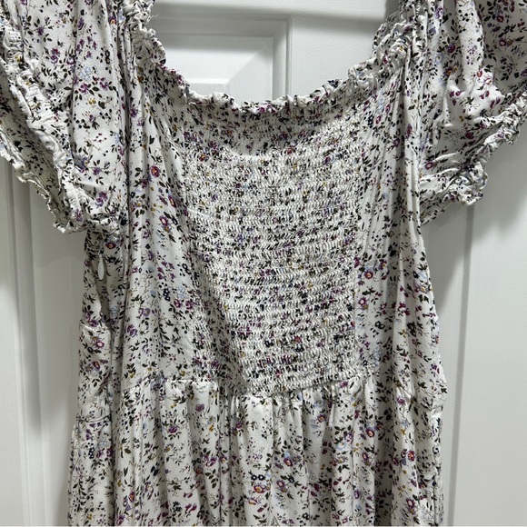 J. Crew Floral Mini Peasant Dress Size 6 with Puff Sleeves - Picture 5 of 8